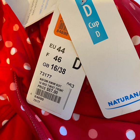 NWT Naturana Polka Dot Twist Front One Piece EU 44 - Picture 2 of 6